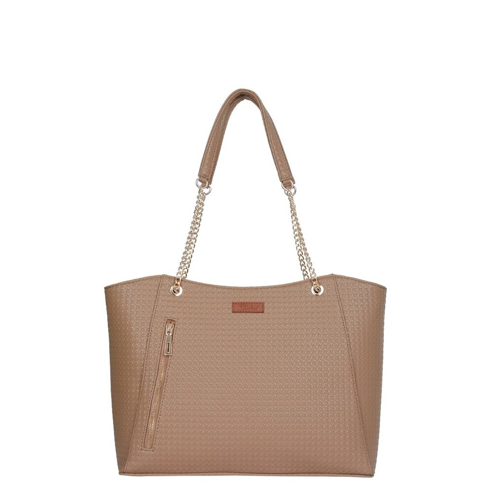 Vegan Leather Taupe Colour Satchel Bag for Women– Sling Shoulder Tote Bag
